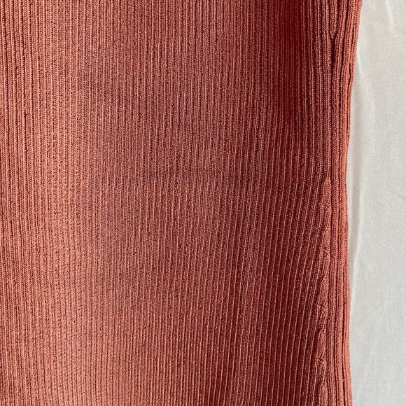 ET OCHS Emily Knit Zipper Top Ribbed Polo Tank Clay Brown Half Zip $695 Large - Picture 12 of 16